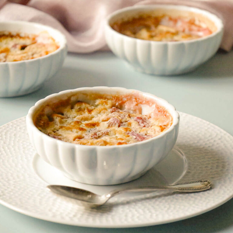 Clafoutis individuels pomme et rhubarbe