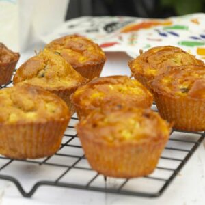 Mini muffins à la courgette, au parmesan et chorizo