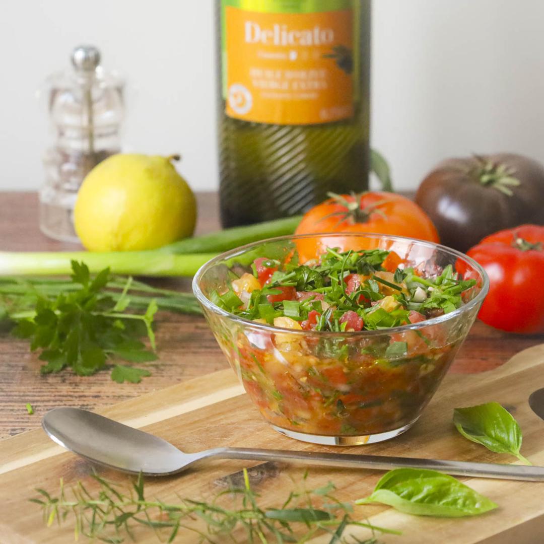 Lire la suite à propos de l’article Ma sauce vierge aux 3 tomates anciennes