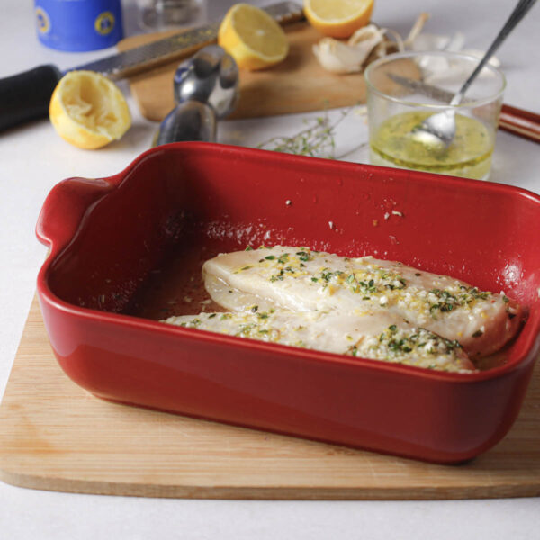 Poulet mariné à l'ail, citron et thym