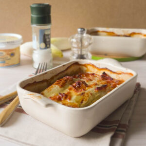 Gratin d'endives à la cancoillotte et au bacon