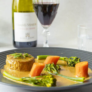 Grenadins de veau, et sauce allégée, chicorée à l'érable