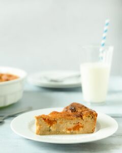 Pudding de gaufres aux abricots