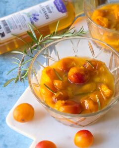 Compote de mirabelles IG bas, romarin et sirop de lavande