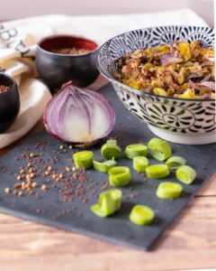 Poêlée de quinoa rouge et kasha aux poireaux